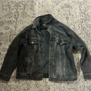 Levi's Distressed Gray/Black Denim Jacket